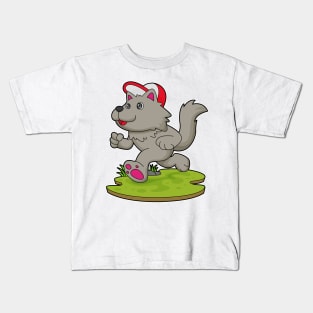 Dog as Runner with Cap Kids T-Shirt